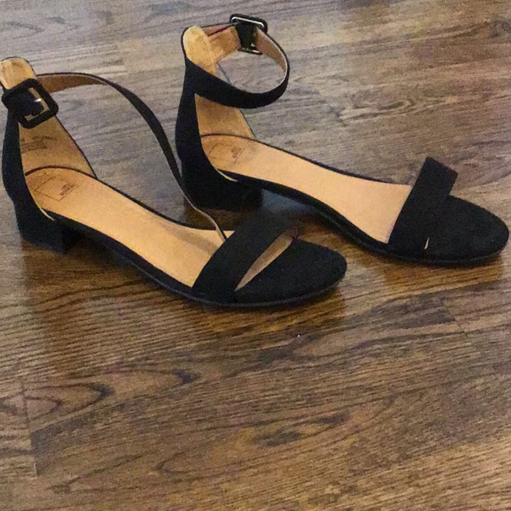 Black suede sandals
